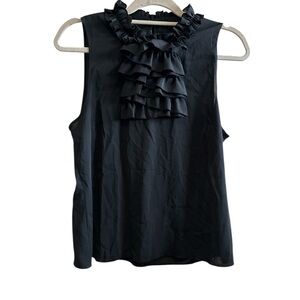 Spense sheer Black Ruffle Sleeveless Blouse size M